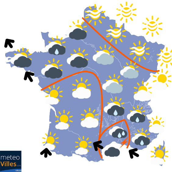Carte de prévisions du temps du Dimanche 8 novembre 2020