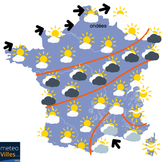 Carte de prévisions du temps du Jeudi 12 novembre 2020