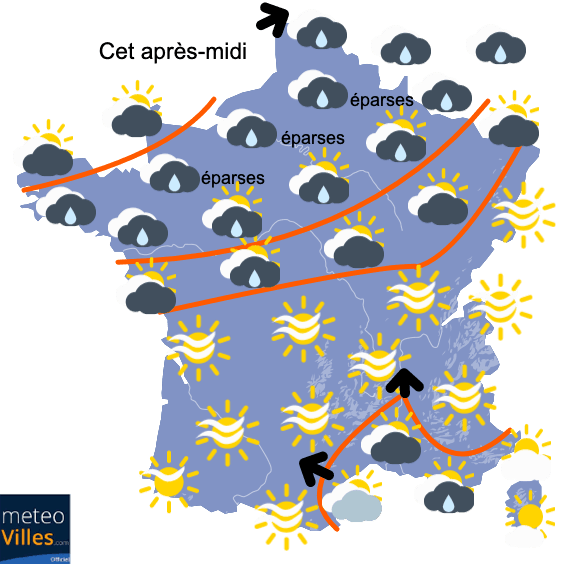 Carte de prévisions du temps du Vendredi 13 novembre 2020