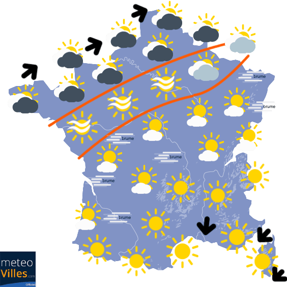 Carte de prévisions du temps du Samedi 21 novembre 2020