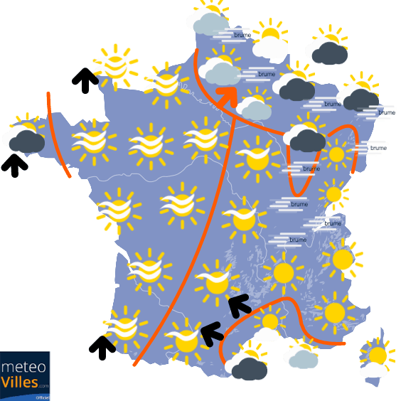 Carte de prévisions du temps du Mardi 24 novembre 2020