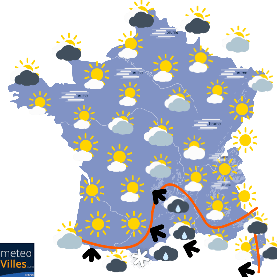 Carte de prévisions du temps du Jeudi 26 novembre 2020