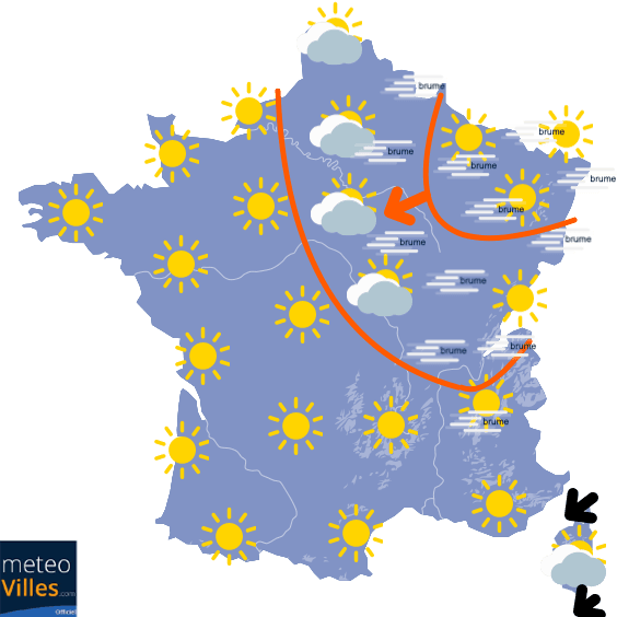 Carte de prévisions du temps du Dimanche 29 novembre 2020