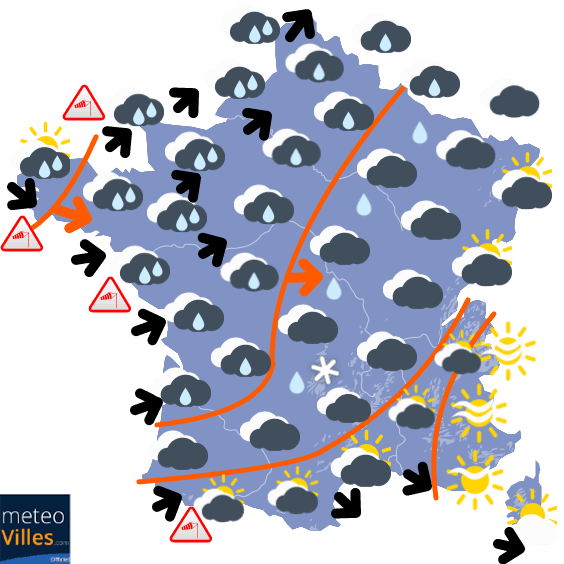 Carte de prévisions du temps du Jeudi 3 décembre 2020