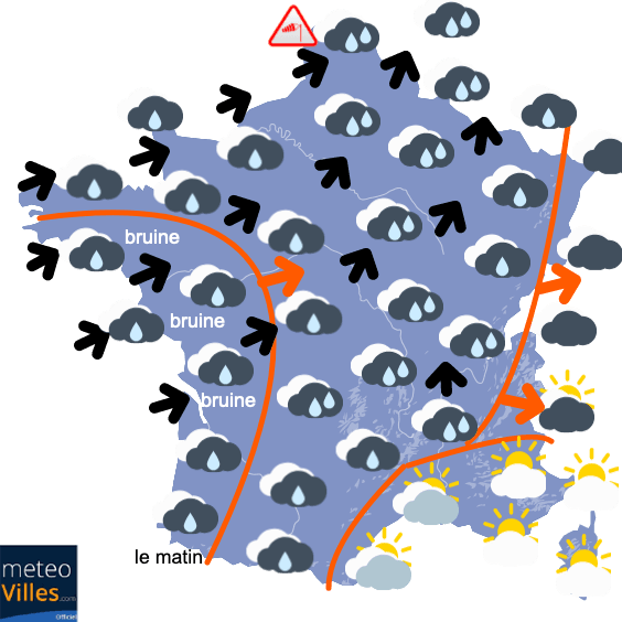 Carte de prévisions du temps du Lundi 21 décembre 2020