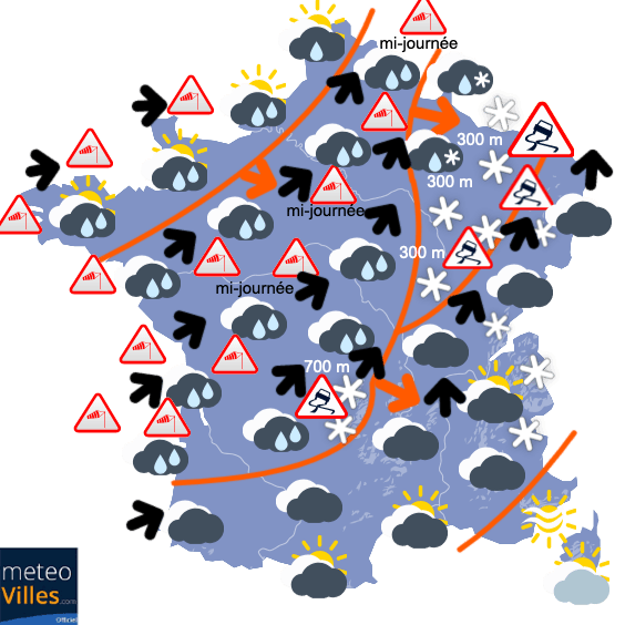 Carte de prévisions du temps du Dimanche 27 décembre 2020