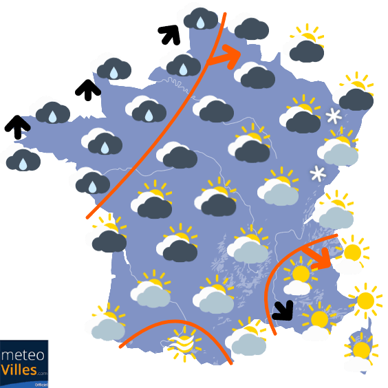 Carte de prévisions du temps du Mardi 26 janvier 2021
