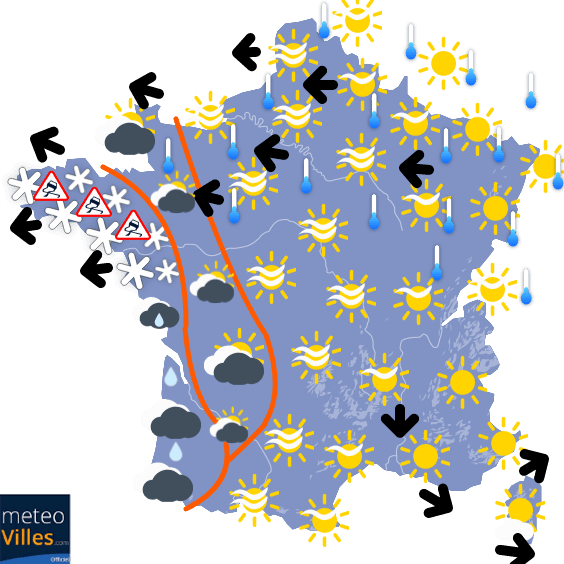 Carte de prévisions du temps du Jeudi 11 février 2021