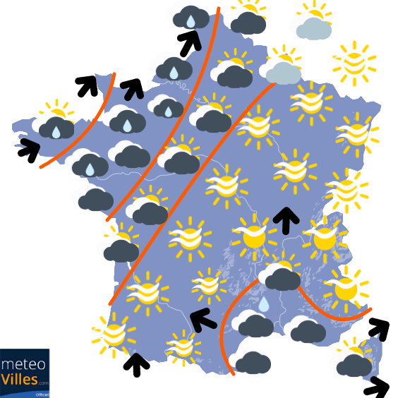 Carte de prévisions du temps du Mardi 16 février 2021