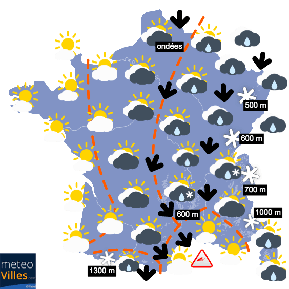 Carte de prévisions du temps du Mercredi 17 mars 2021
