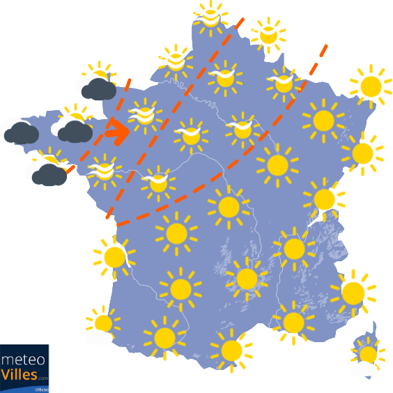 Carte de prévisions du temps du Mercredi 24 mars 2021