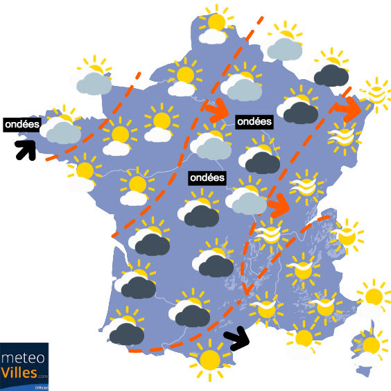 Carte de prévisions du temps du Jeudi 25 mars 2021
