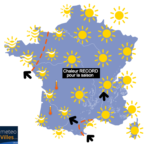 Carte de prévisions du temps du Mercredi 31 mars 2021