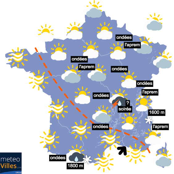 Carte de prévisions du temps du Mardi 20 avril 2021