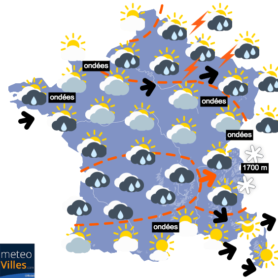 Carte de prévisions du temps du Mardi 18 mai 2021