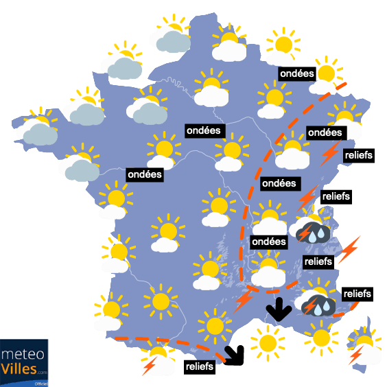 Carte de prévisions du temps du Jeudi 10 juin 2021