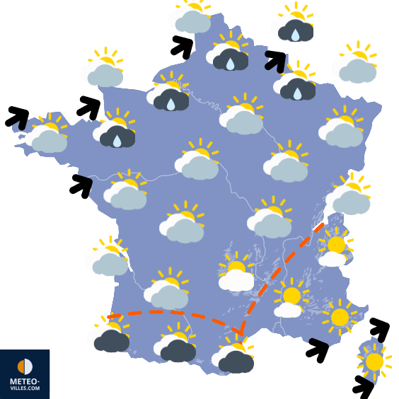 Carte de prévisions du temps du Vendredi 6 août 2021