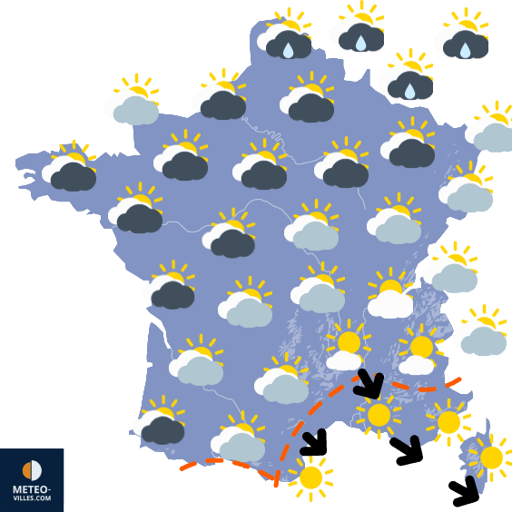 Carte de prévisions du temps du Mardi 17 août 2021