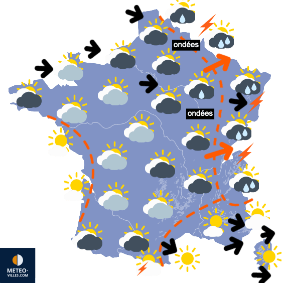 Carte de prévisions du temps du Dimanche 22 août 2021