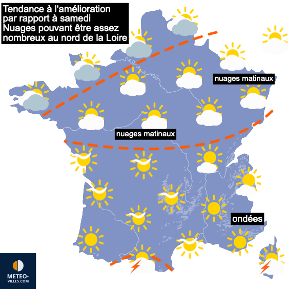 Carte de prévisions du temps du Dimanche 12 septembre 2021