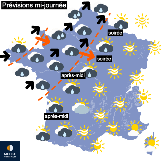 Carte de prévisions du temps du Vendredi 1 octobre 2021