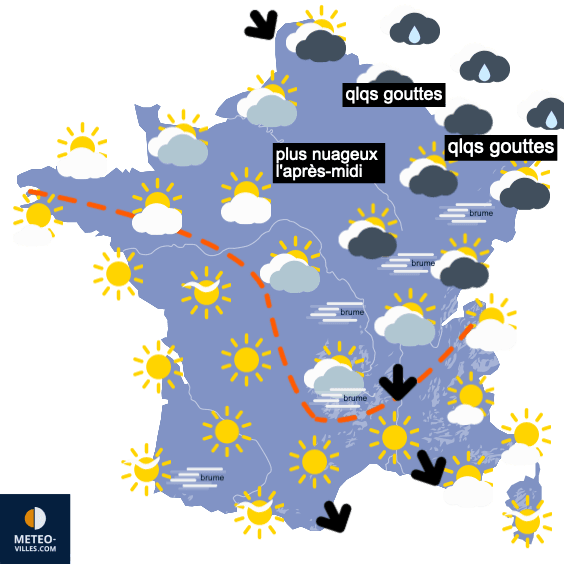 Carte de prévisions du temps du Mardi 12 octobre 2021
