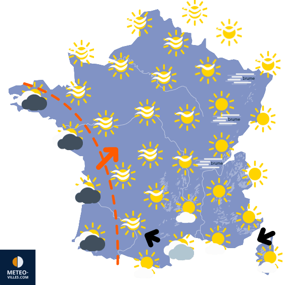 Carte de prévisions du temps du Dimanche 17 octobre 2021