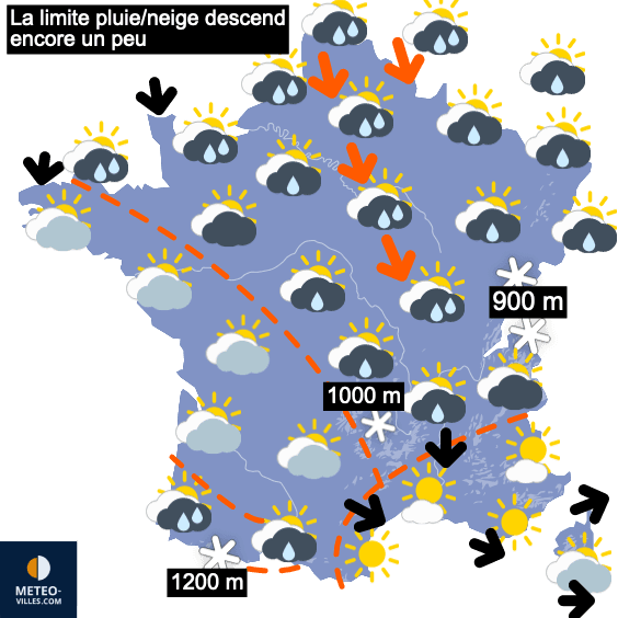 Carte de prévisions du temps du Jeudi 4 novembre 2021
