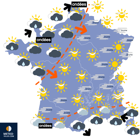 Carte de prévisions du temps du Vendredi 12 novembre 2021