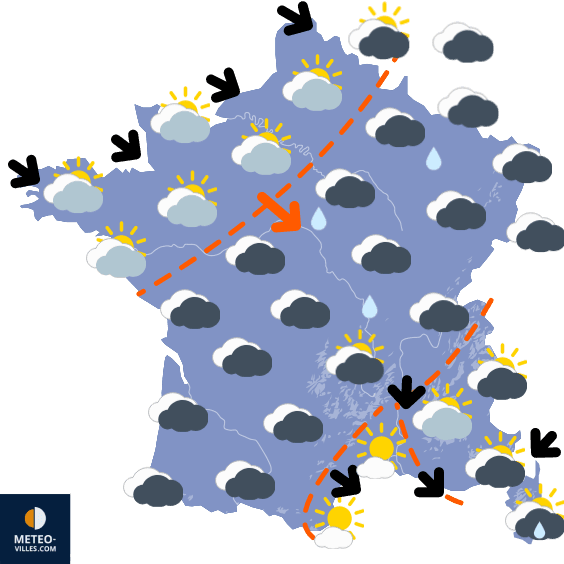 Carte de prévisions du temps du Mercredi 17 novembre 2021