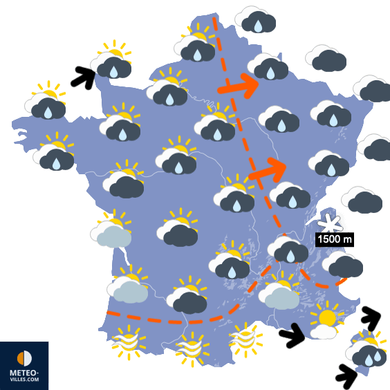 Carte de prévisions du temps du Dimanche 26 décembre 2021