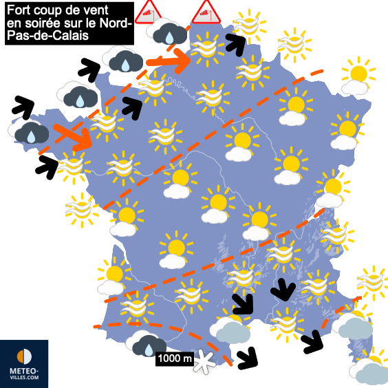 Carte de prévisions du temps du Samedi 19 février 2022