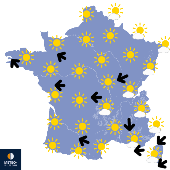 Carte de prévisions du temps du Samedi 26 février 2022
