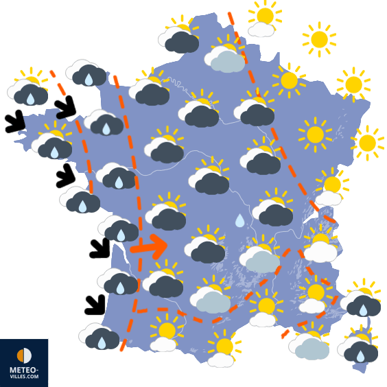 Carte de prévisions du temps du Jeudi 3 mars 2022