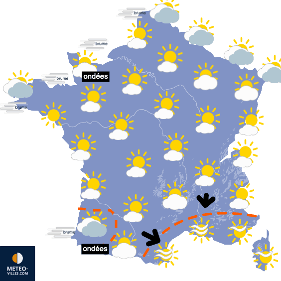 Carte de prévisions du temps du Vendredi 15 avril 2022