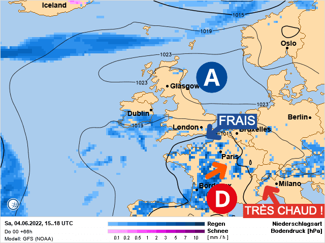 Carte de prévisions d'europe du Samedi 4 juin 2022