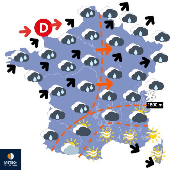 Carte de prévisions du temps du Jeudi 22 décembre 2022