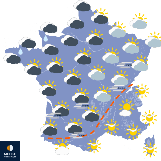 Carte de prévisions du temps du Mardi 27 décembre 2022