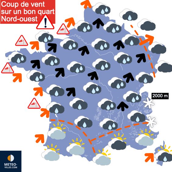 Carte de prévisions du temps du Vendredi 30 décembre 2022