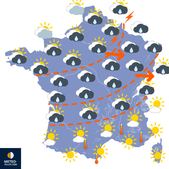 Carte de prévisions du temps du Dimanche 16 juin 2024
