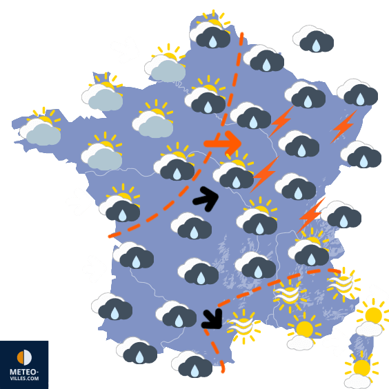 Carte de prévisions du temps du Samedi 22 juin 2024