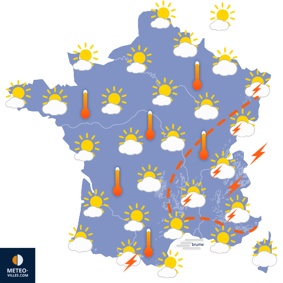 Carte de prévisions du temps du Mercredi 26 juin 2024