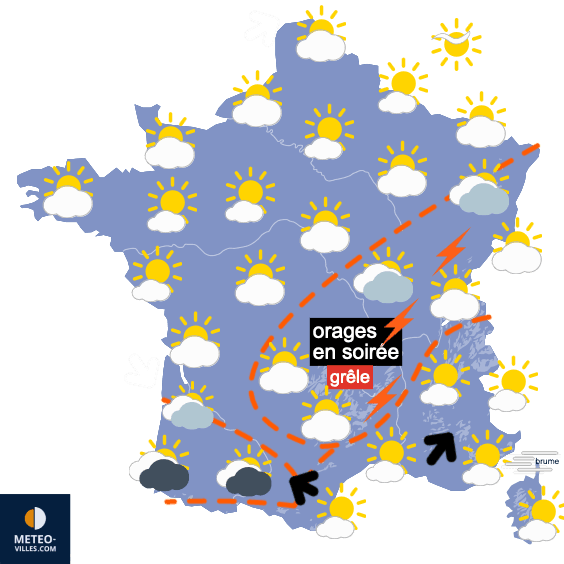 Carte de prévisions du temps du Vendredi 28 juin 2024