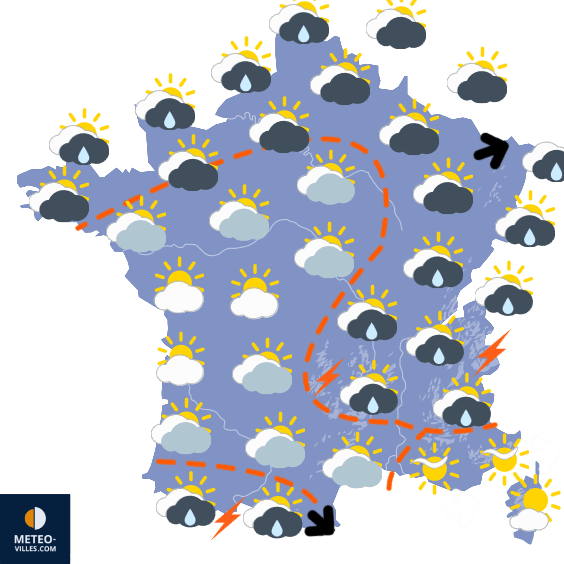 Carte de prévisions du temps du Dimanche 30 juin 2024