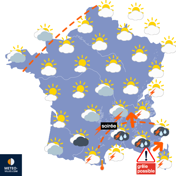 Carte de prévisions du temps du Jeudi 15 août 2024