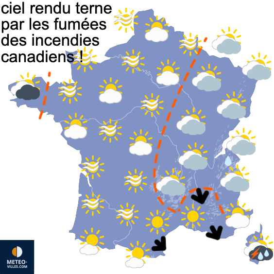 Carte de prévisions du temps du Lundi 19 août 2024