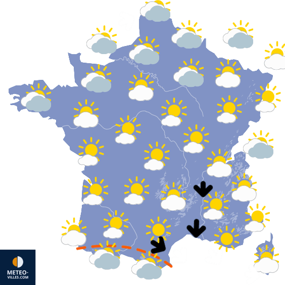 Carte de prévisions du temps du Mercredi 21 août 2024