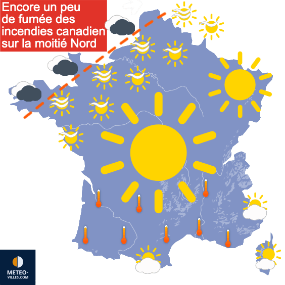 Carte de prévisions du temps du Jeudi 22 août 2024