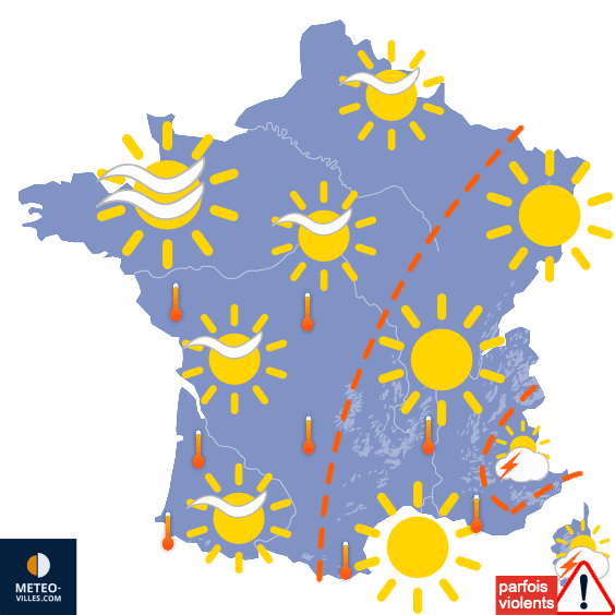 Carte de prévisions du temps du Mardi 27 août 2024
