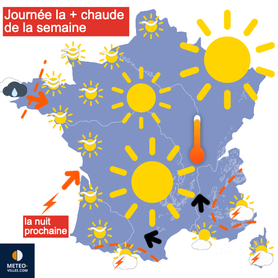 Carte de prévisions du temps du Mercredi 28 août 2024